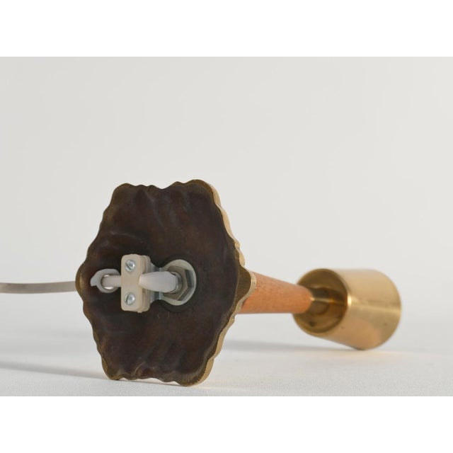 Brass and Teak Table Lamp from Asea, Sweden, 1950s For Sale - Image 14 of 17