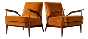 Giuseppe Scapinelli Pair of Armchairs in Caviúna & Burnt Caramel Mohair Velvet, Brazil, 1950s