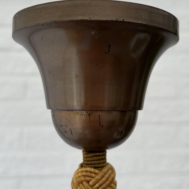 5-Arm Chandelier in Brass and Havana Glass, Sweden, 1930s For Sale - Image 9 of 10