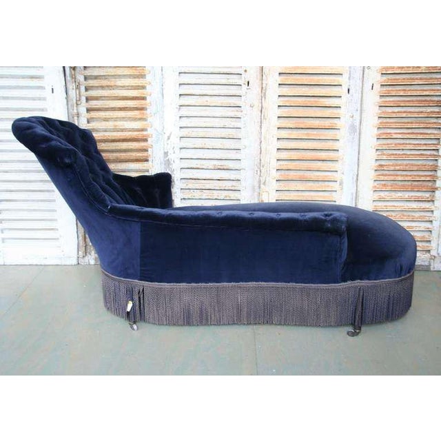 Chaise Longue in Blue Velvet Chairish