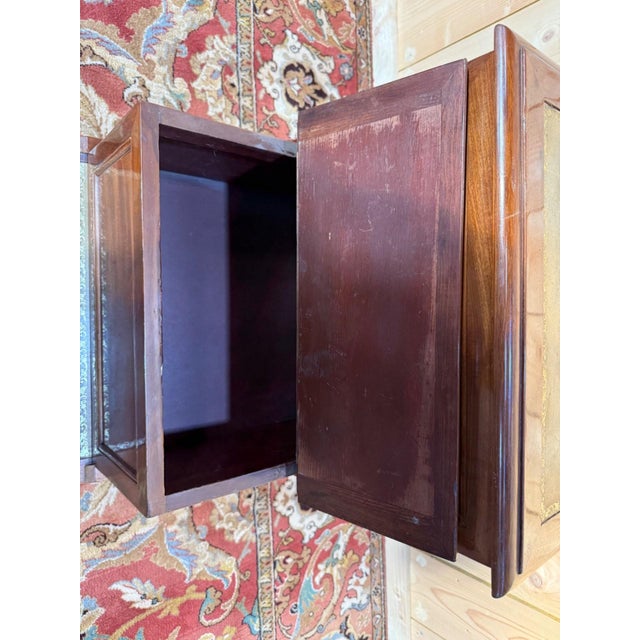 1950s Library Staircase in Mahogany and Leather, 1950s For Sale - Image 5 of 9