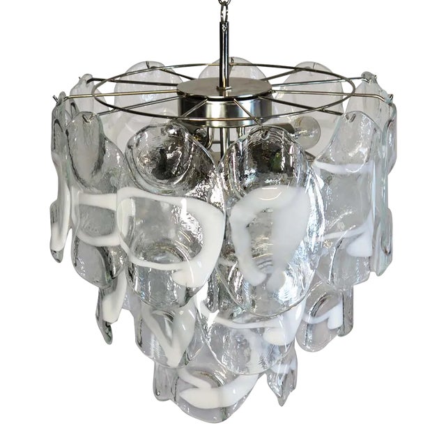 Vintage Italian Murano Glass Chandelier, 1984 For Sale