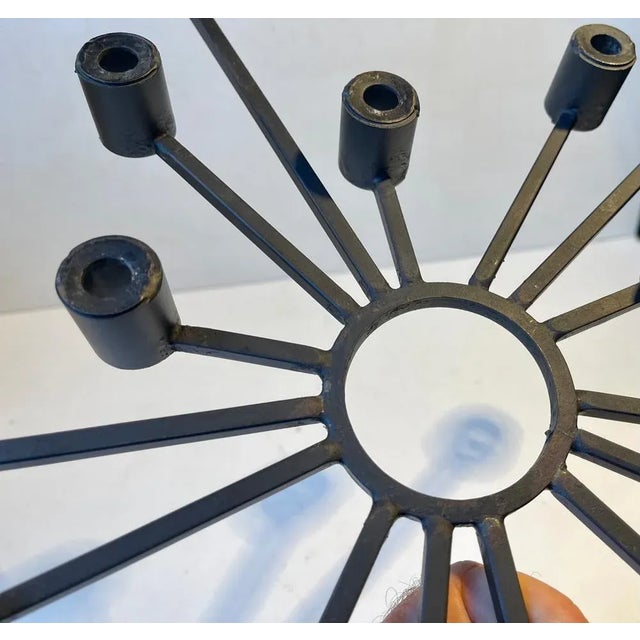 1970s Danish Shooting Star Candleholder in Black Iron from Dantoft Kunstartikler, 1970s For Sale - Image 5 of 7