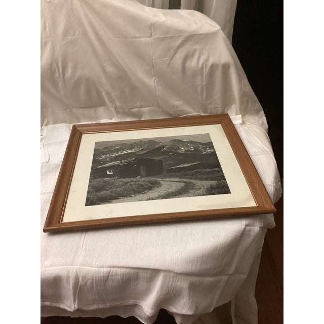 Cabin 1930’s Black and White Photograph of a Cabin in Colorado For Sale - Image 3 of 4