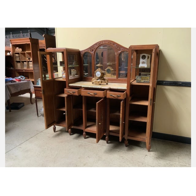 Brown Vintage Art Deco Sideboard in Oak, 1930 For Sale - Image 8 of 14