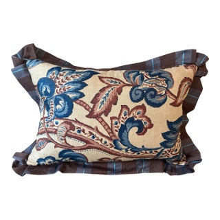 Antique Printed Linen Pillow For Sale