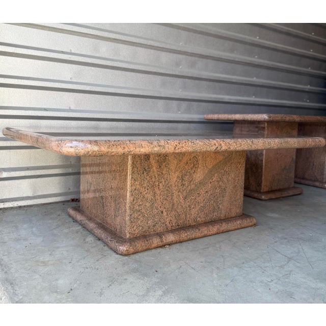 Postmodern 1980s Postmodern Rose Granite Coffee Table For Sale - Image 3 of 7
