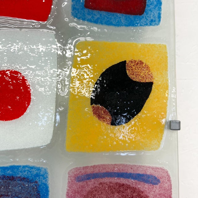 1990 Ikea Gyllen Colorful Abstract Art Glass Wall Sconce Lamp For Sale - Image 11 of 13