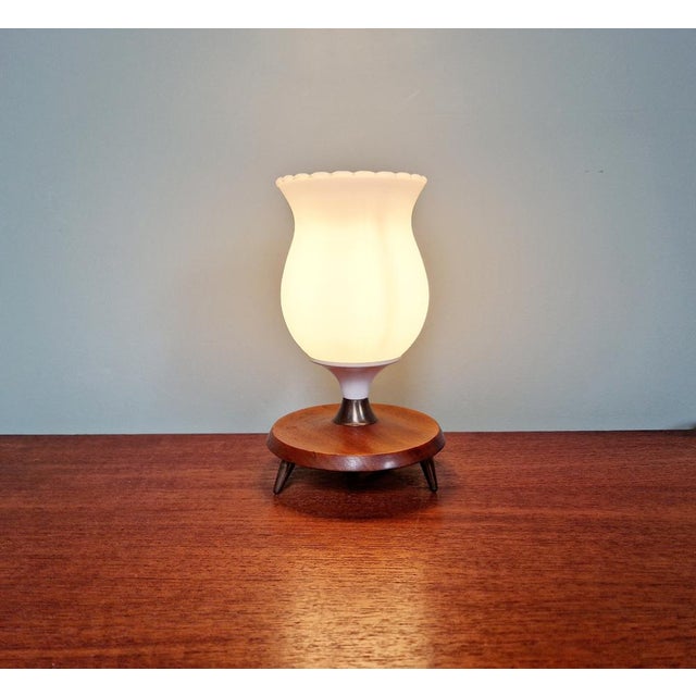 Opaline Glass Tripoid Table Lamp, 1960s For Sale - Image 13 of 17