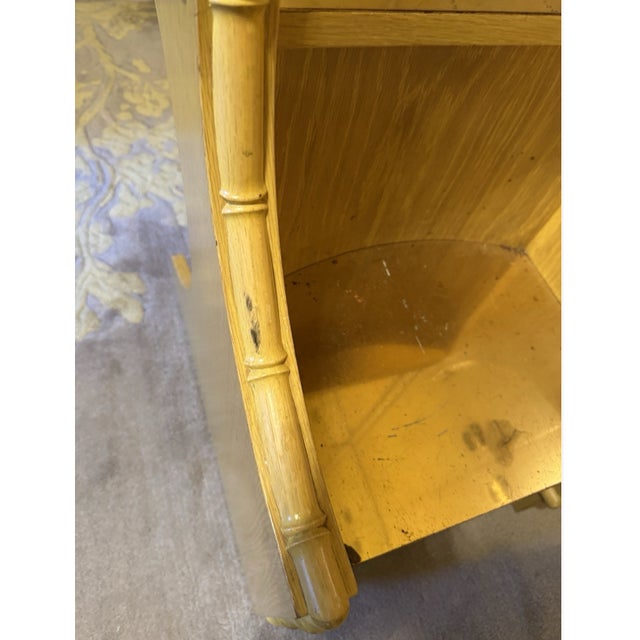 1960s 1960s Custom Faux Bamboo Library/Dressing Room Steps- Rosewood Painted Light Yellow For Sale - Image 5 of 7