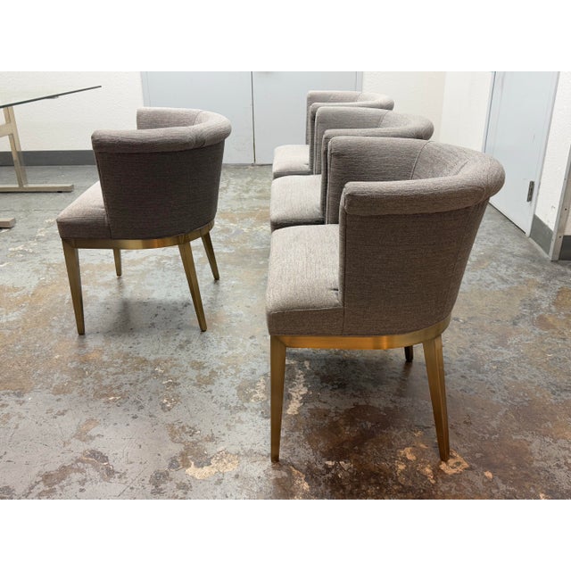 Century Furniture Century Furniture Camille Brass Dining Arm Chairs, Set of Four For Sale - Image 4 of 15