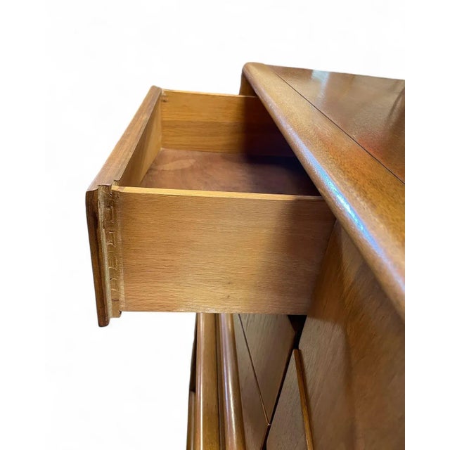 1960s Mid Century Modern United Diamond Front Tall Chest For Sale - Image 9 of 12