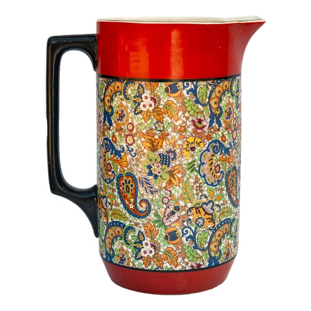 Early 20th Century German Paisley Pitcher For Sale