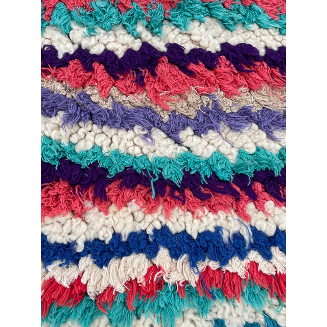 Textile Mid Century Modern Colorful Moroccan Azilal Rug For Sale - Image 7 of 8