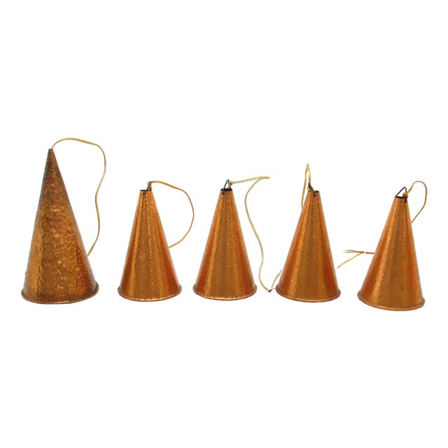Cone Pendant Lights from ES Horn Aalestrup, 1970, Set of 5 For Sale