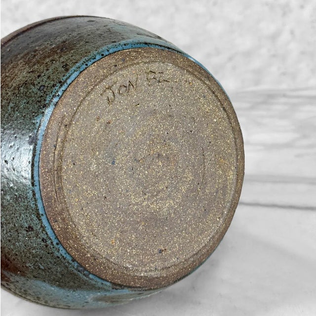 Ceramic Vintage Abstract Stoneware Drip Glazed Studio Pottery Bowl For Sale - Image 7 of 7