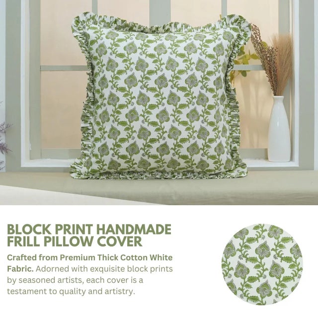 * Handmade Block Print Cushion Cover – Crafted using authentic hand block printing techniques on durable thick cotton...