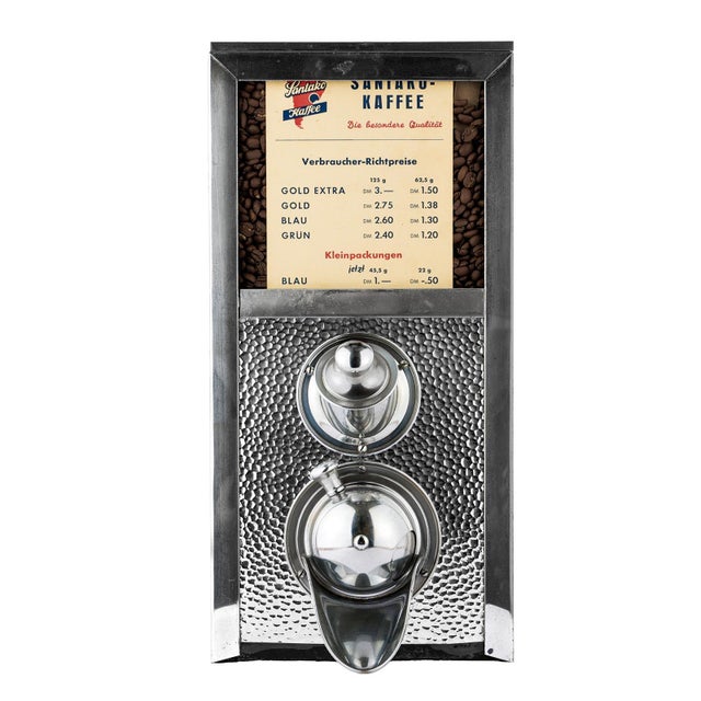Vintage German Chrome-Front Coffee Bean Dispenser, 1950s For Sale - Image 6 of 6