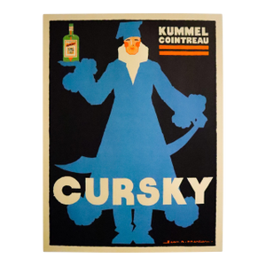 1926 French Alcohol Advertisement, Cursky, Kummel Cointreau, Jean A. Mercier