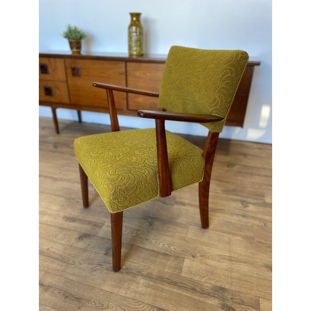 Vintage Danish Teak Chair with Green Fabric, 1970 For Sale - Image 13 of 18