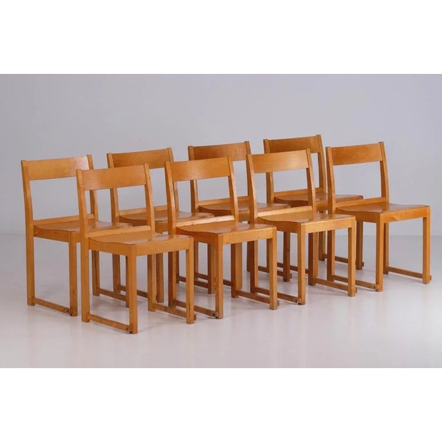 Sven Markelius Orchestra Chairs attributed to Sven Markelius, 1940s, Set of 8 For Sale - Image 11 of 11