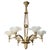 Vintage Petitot Brass Chandelier With Waterfall Opaline Shades For Sale