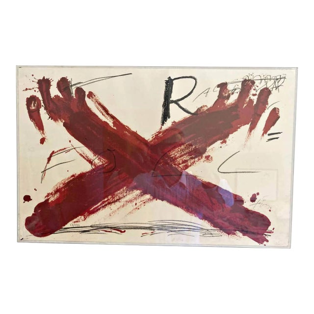 Untitled, 1973 (Antoni Tàpies Modern Signed Litho Print, 63/150) Framed For Sale