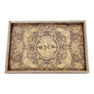 Lacquered Marquetry With Pearl & Abalone Inlay Tray For Sale