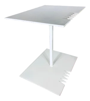 Artist Signed White Lacquered Steel Side Table