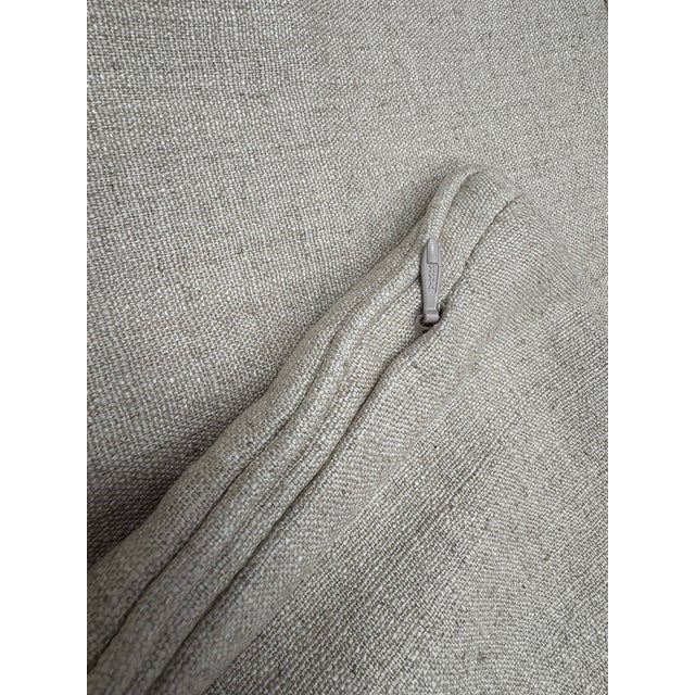 Contemporary Rh Restoration Hardware Custom Italian Pietro Solid Piped Lumbar Pillow Cover For Sale - Image 3 of 17