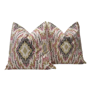 Clarke & Clarke Dot Diamond Velvet Pillow Covers- a Pair