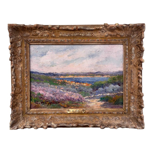 19th Century French Impression Landscape Oil For Sale