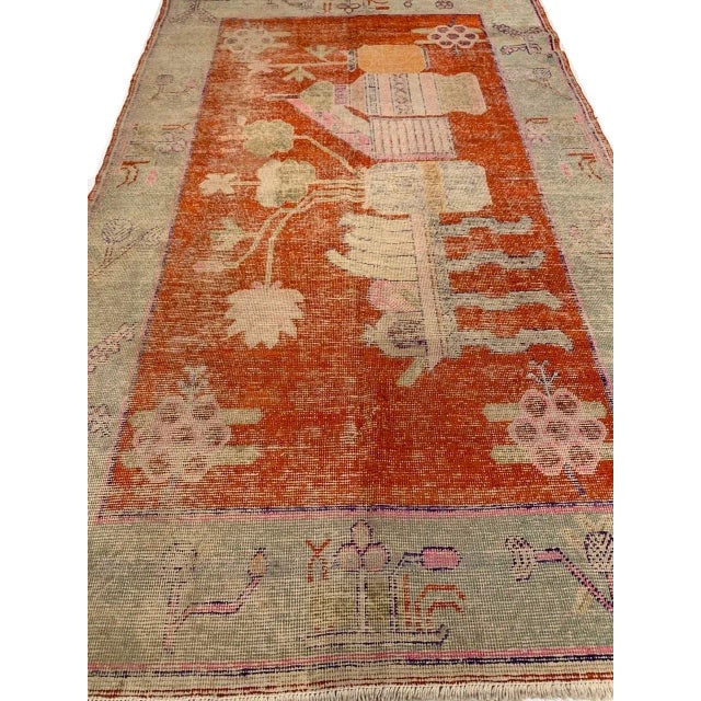 1940s Vintage Hand Knotted Vintage Khotan Rug For Sale In Washington DC - Image 6 of 8