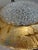 Vintage H. A. Framburg Brocatto 3-Light Semi-Flush Mount Featuring Italian Lace Glass-Bronze and Gold For Sale - Image 4 of 7