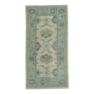 Turkish Oushak Rug 5'1" x 9'11" #18036 For Sale