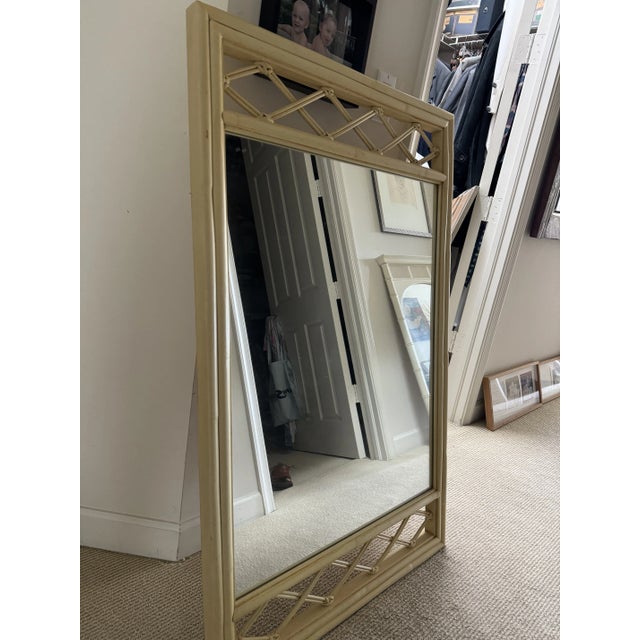 1960s Vintage Ficks Reed Large Laquered Faux Bamboo Mirror For Sale - Image 5 of 7