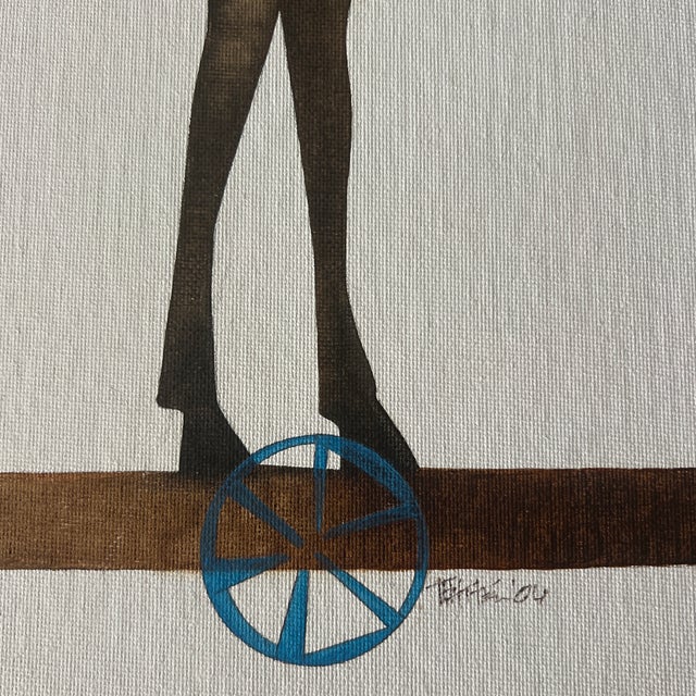 Copper Modern American School Surrealistic Oil on Canvas Made in 2004 Signed Framed For Sale - Image 8 of 12