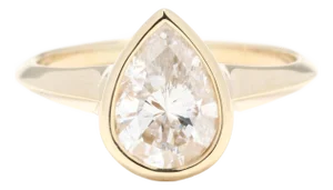 1.35ct Pear Diamond Solitaire Engagement Ring, 14k Yellow Gold, Ring Size 5.75