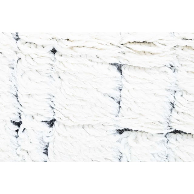 White Modern Moroccan High-Low Wool Rug in Black and White by Doris Leslie Blau For Sale - Image 8 of 10
