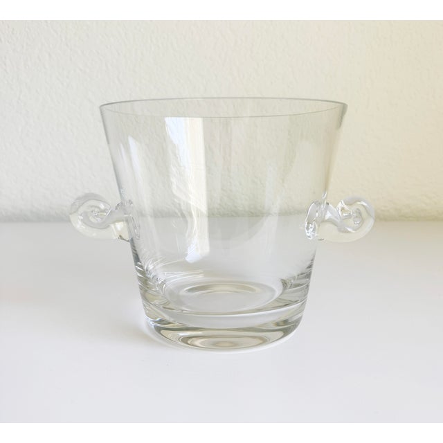 Tiffany and Co. Tiffany & Co. Crystal Ice Bucket With Scrolled Handles For Sale - Image 4 of 11