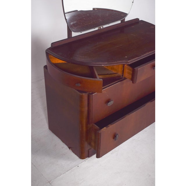 Vintage Art Deco Walnut Dressing Table, 1920s For Sale - Image 10 of 11