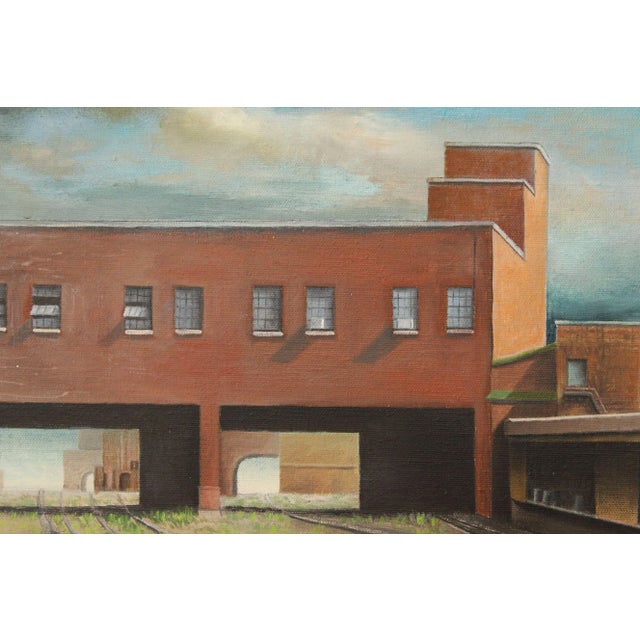 Brown Jans Rithamer 'Depot' Original Oil Painting on Canvas For Sale - Image 8 of 12