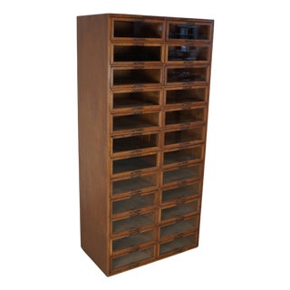 Vintage Dutch Oak Haberdashery Shop Cabinet, 1930s For Sale
