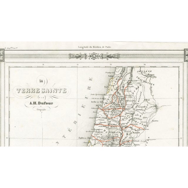 Map of Holy Land Jerusalem and Sinai from A.H. Dufour, Paris, France, 1846 For Sale - Image 3 of 9