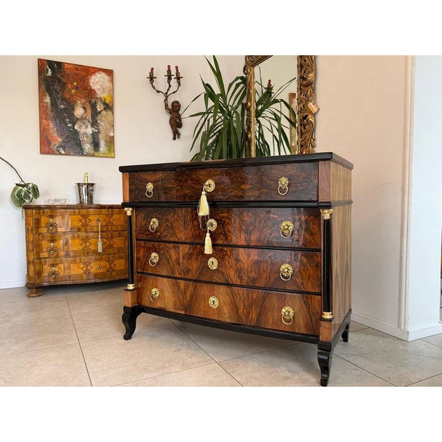 Antique Empire Writing Desk in Walnut For Sale - Image 9 of 18