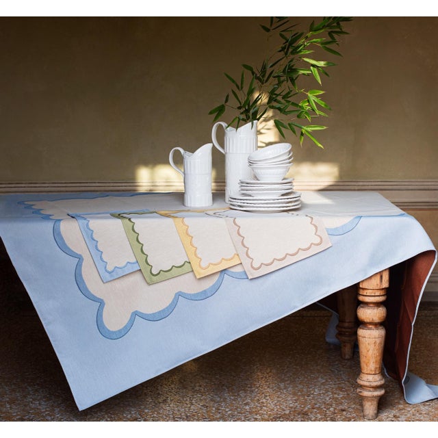 VIETRI Tavola Natural Scalloped Placemats - Set of 4 For Sale In Raleigh - Image 6 of 6