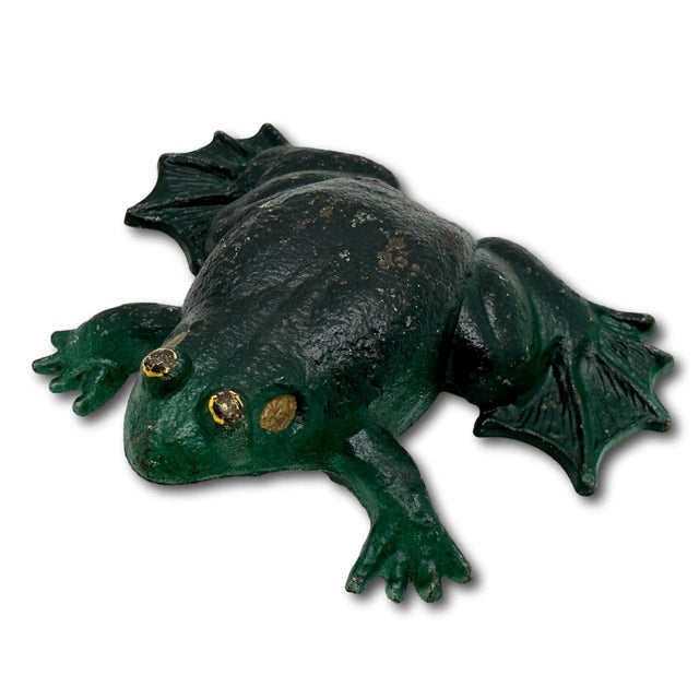 Unusual Vintage 1930s American Cast Iron Frog Doorstop Doorstop by Wilton Products in Pennsylvania For Sale - Image 11 of 18