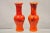 Pair of Vintage Red Lava Drip Glazed Mid Century Modern Ceramic Pottery Vessel Vase For Sale - Image 11 of 11