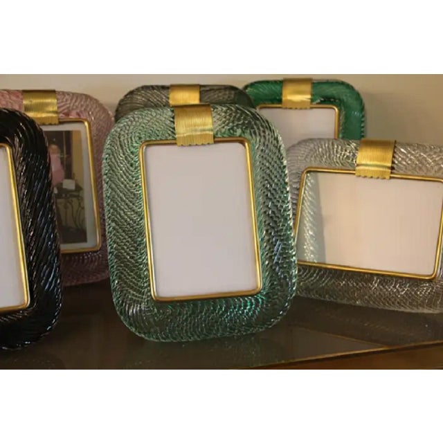 Pink Twisted Murano Glass and Brass Photo Frame from Barovier & Toso, 2000s For Sale - Image 14 of 18