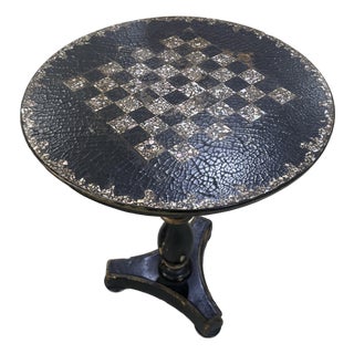 19th Century French Pedestal Game Table in Mop Wood Napoleon III Period For Sale